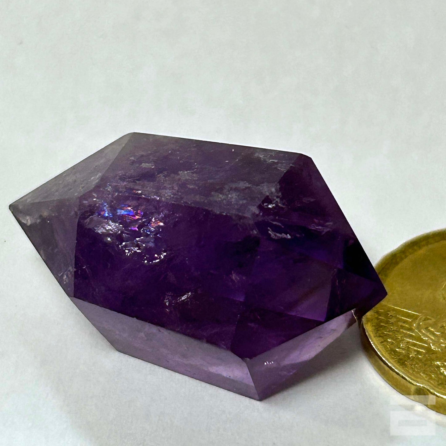 Punta Cuarzo Amatista Biterminada