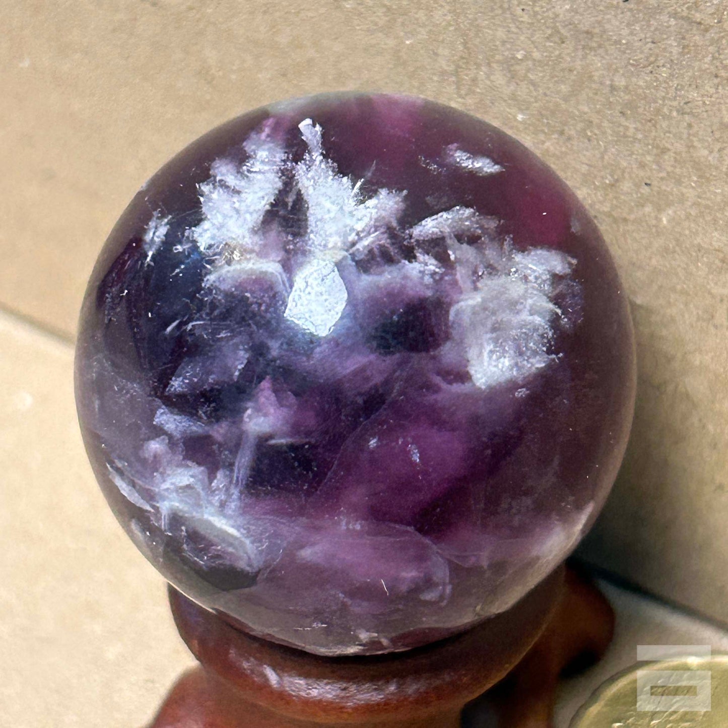 Esfera de Fluorita nieve
