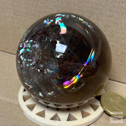 Esfera de Cuarzo ahumado con arcoíris