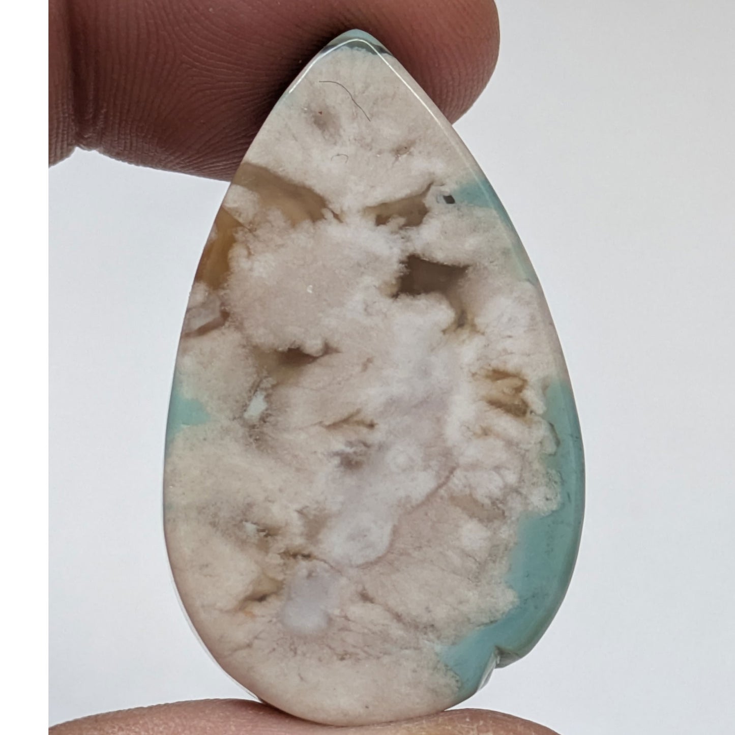 Cabujón Ágata flor verde