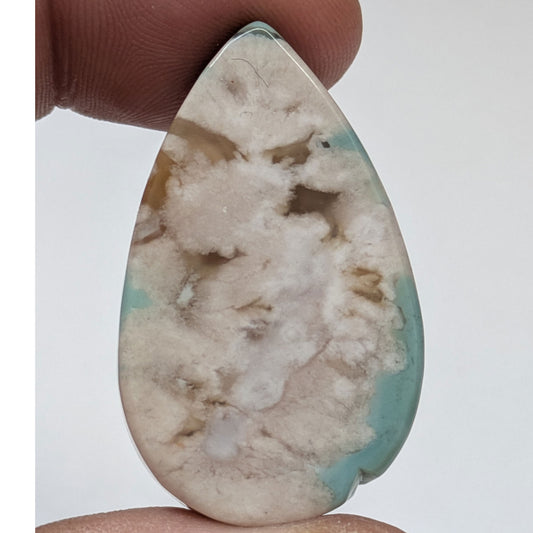 Cabujón Ágata flor verde