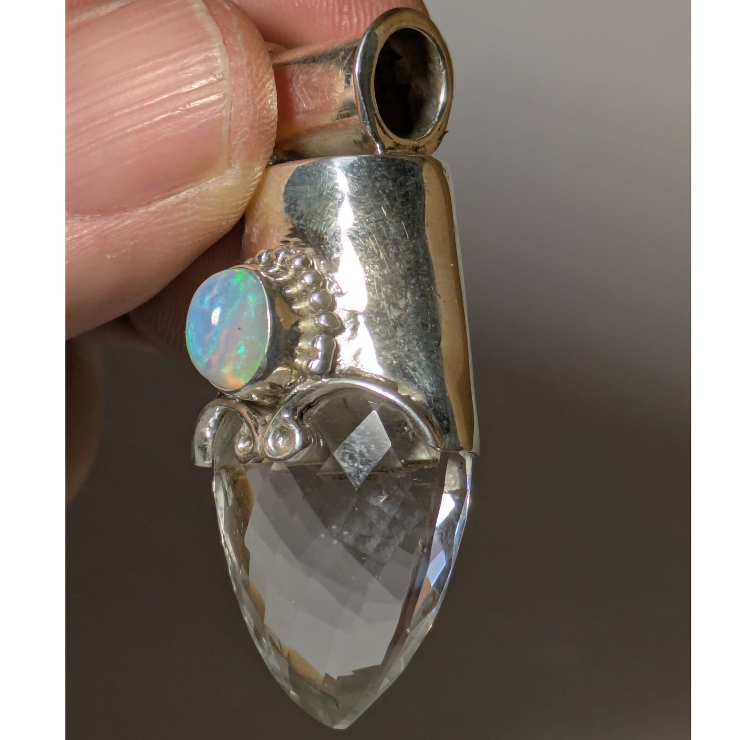 Colgante plata de Cuarzo y Ópalo