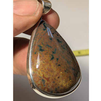 Colgante plata de Jaspe océano