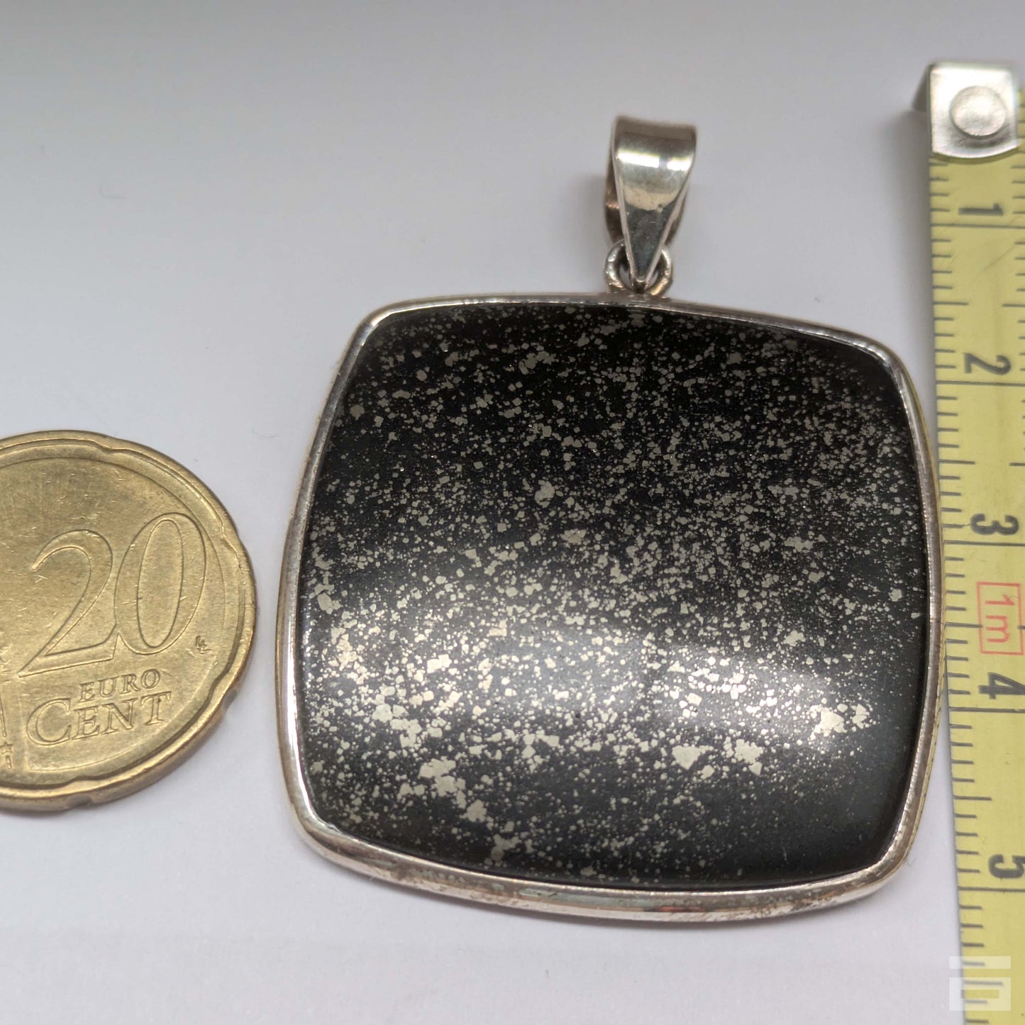 Colgante plata de Schiefer con Pirita
