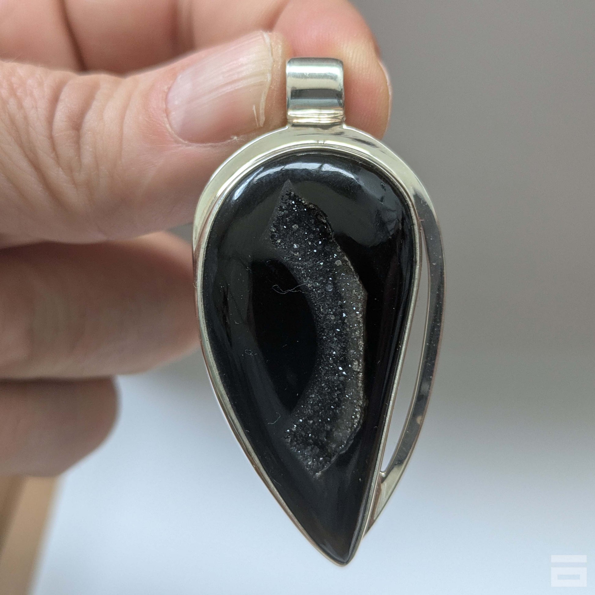 Colgante plata de Ágata con drusa