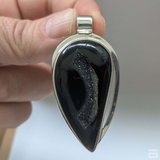 Colgante plata de Ágata con drusa
