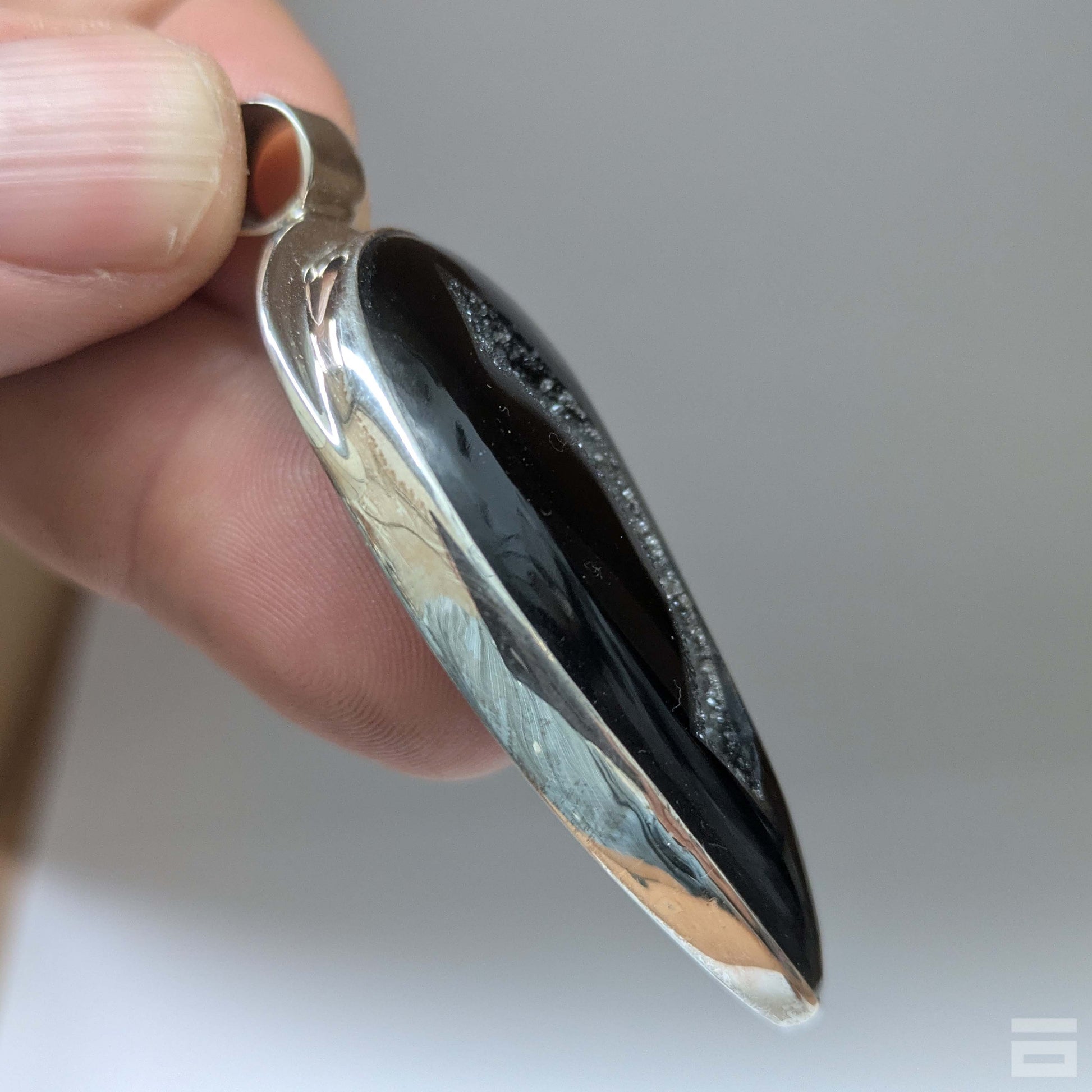 Colgante plata de Ágata con drusa