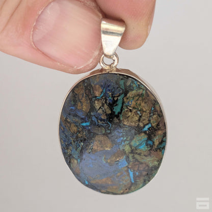 Colgante plata de Azurita y Malaquita