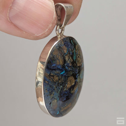 Colgante plata de Azurita y Malaquita