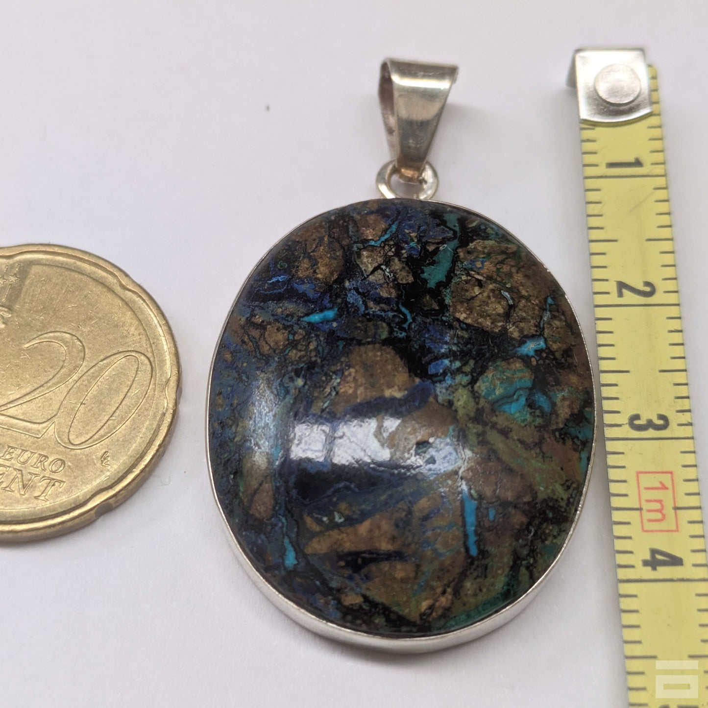 Colgante plata de Azurita y Malaquita