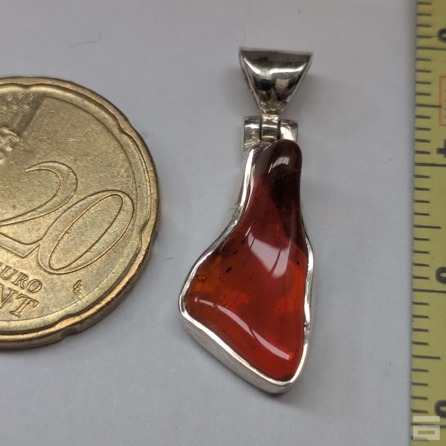 Colgante plata de Ópalo naranja de México