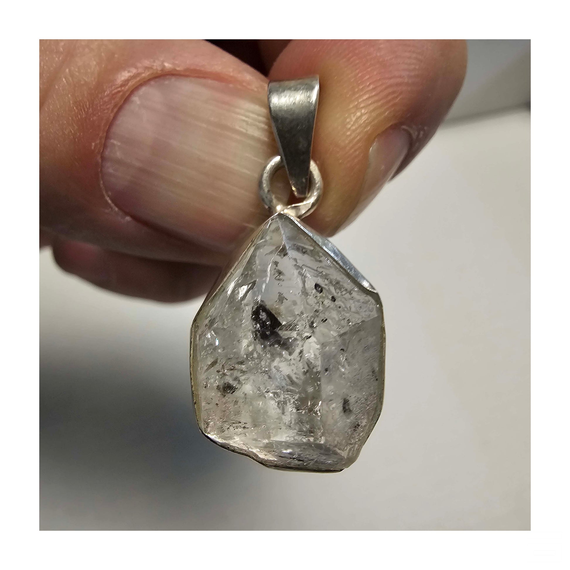 Colgante plata de Cuarzo Hérkimer