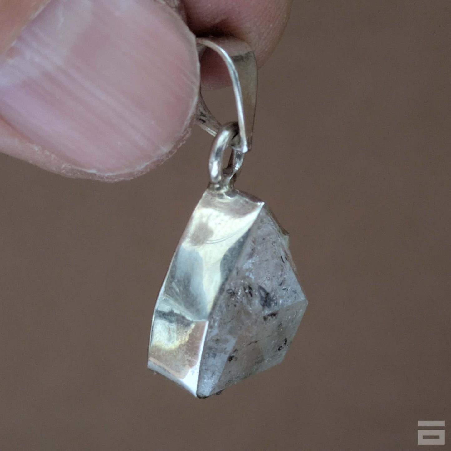 Colgante plata de Cuarzo Hérkimer