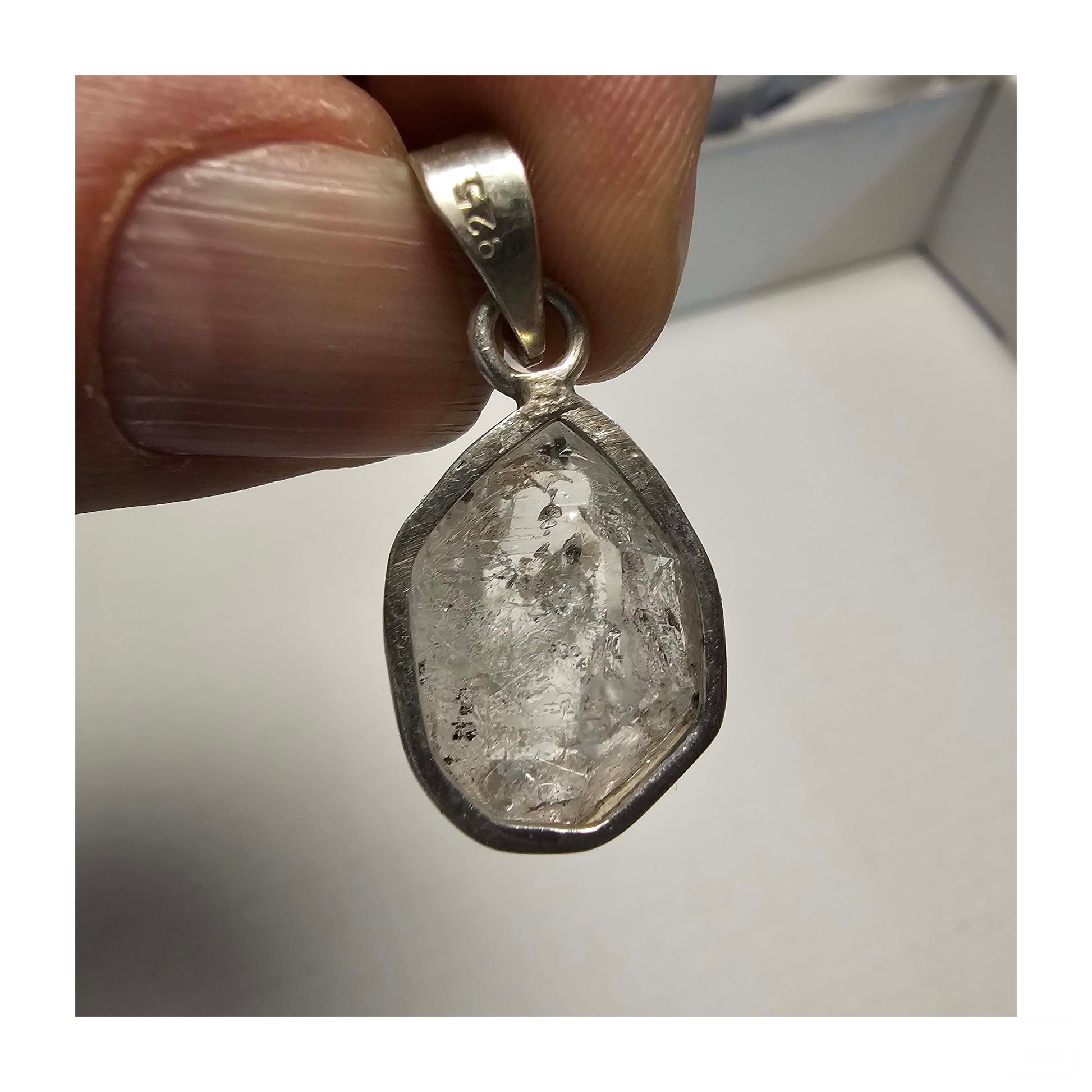 Colgante plata de Cuarzo Hérkimer