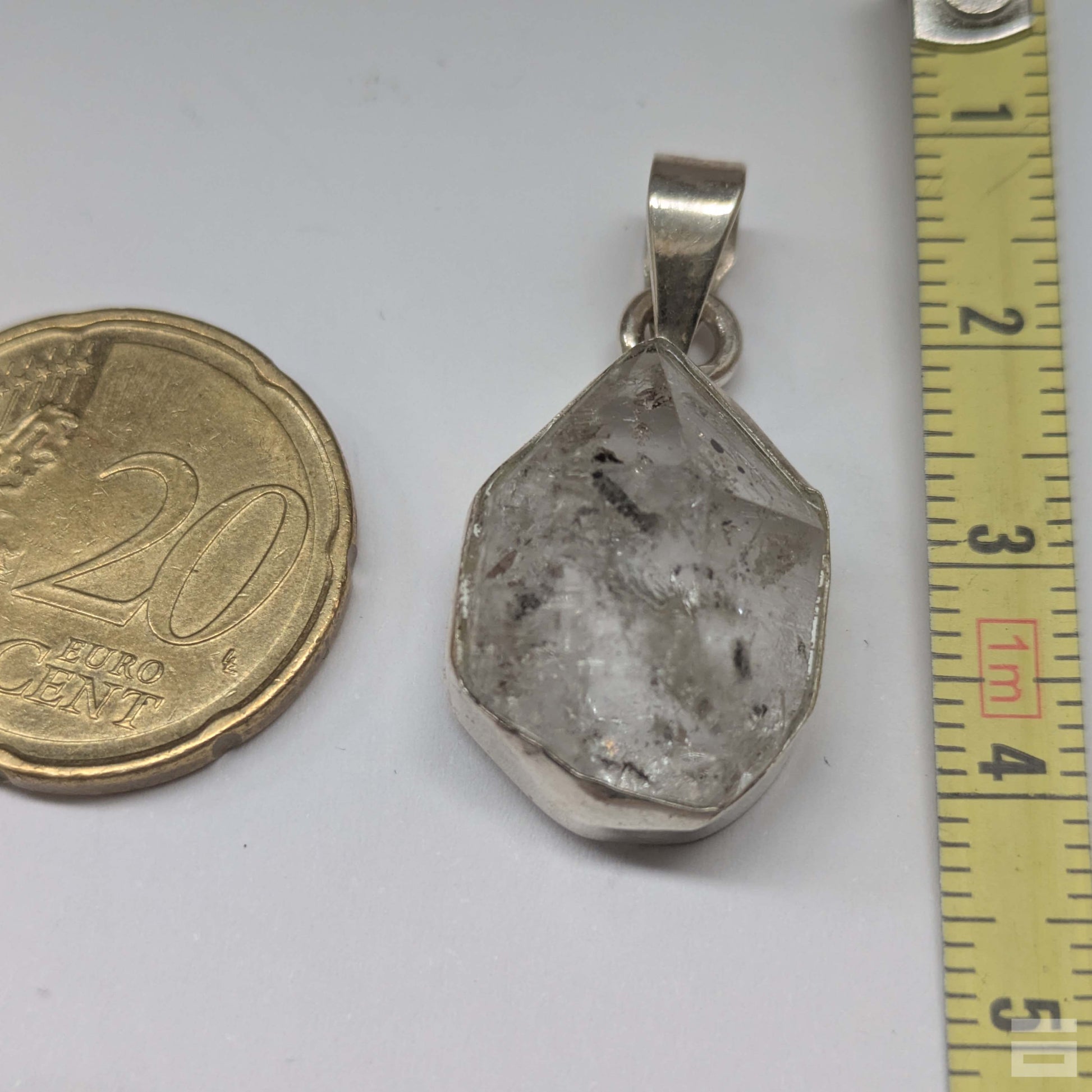 Colgante plata de Cuarzo Hérkimer