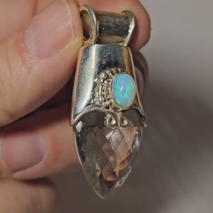 Colgante plata de Cuarzo y Ópalo