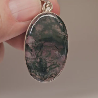Colgante plata de Ágata musgo