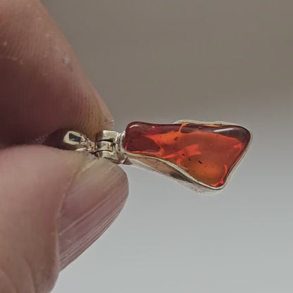 Colgante plata de Ópalo naranja de México