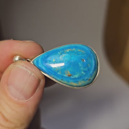 Colgante plata de Ópalo azul