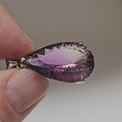 Colgante plata de Cuarzo ametrino